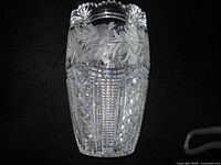 Front view showing cut floral and geometric patterns