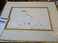 Framed Benjamin Chee Chee print showing entire artwork and frame.