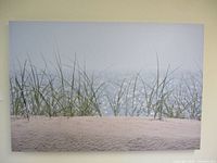 Front view of full canvas showing sandbanks scene with beach grass