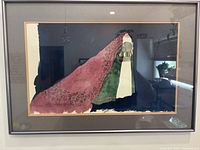 Full framed illustration showing richly robed figure in green, red, and gold on deep blue background.