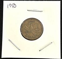 Reverse side showing two maple leaves and denomination.