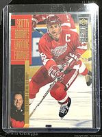 Front of 1996 Upper Deck Steve Yzerman hockey card showing player image and Scotty Bowman's Winning Formula branding.