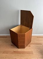 Open view showing interior and hinged lid