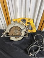 DeWalt DW378G framing saw showing front side with blade and handle