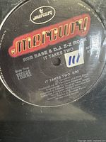 Close-up image of Side One label of the Rob Base & DJ EZ Rock It Takes Two vinyl record, showing Mercury logo and track information.