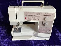 Front view of Bernina 1230 sewing machine showing stitch selection panel and work area