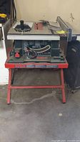 Front view of Bosch 4000 table saw assembled on TS1000 folding stand