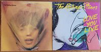 Front cover of two Rolling Stones vinyl albums side by side: Goats Head Soup (left) and Love You Live (right).