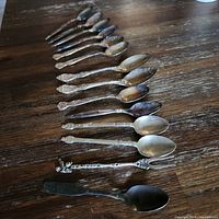 All 14 spoons laid out in two rows showing variety