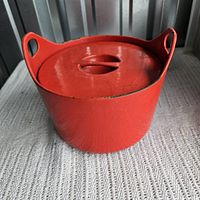 Dutch oven with lid in place showing overall appearance