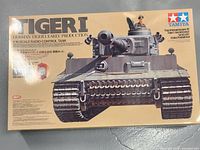 Front of boxed Tamiya Tiger I 1/16 RC tank kit