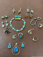 Overall view of assorted jewelry laid out
