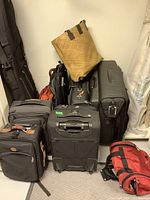 Overview of all ten bags arranged together