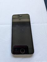 Front view of original iPhone SE showing the screen, home button, and frame.