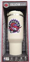 White 40oz tumbler with Toronto Raptors logo inside branded box