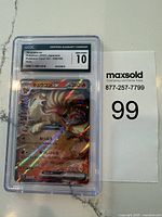 Front view of Ninetales ex CGC graded Pokémon card showing CGC label with grade Gem Mint 10 and card details.