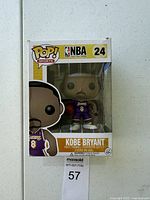 Front view of the Kobe Bryant Funko Pop figure inside original packaging, showing figure and box condition.