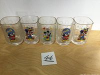Front view of all five Disney glasses