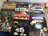 Overall view of all LP jackets laid out