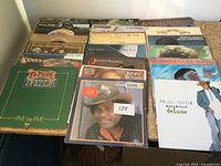 All LP jackets laid out showing variety of artists