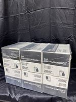 Six boxes of contractor trash bags stacked in a shrink wrapped pack