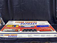 View of the closed box of the K-Line Cross Country Express Electric Train Set, showing brand and model information on the top.