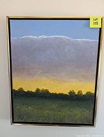 Full front view of framed painting showing composition, colors, and frame