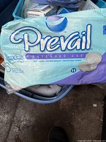 Close-up photo of Prevail pant liners packaging showing brand, product details, and quantity (16)