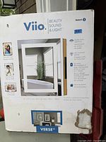 Front of the box showing the product image, brand Viio Beauty Sound & Light, product size 24 x 32 in, and the 'VERSE LS' series name.