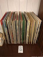Photo of a standing row of vintage Italian vinyl albums with worn spines and various cover colors.