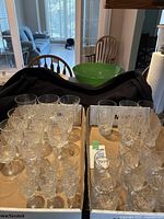 Overview of 30 Pinwheel glasses showing all categories arranged in boxes.