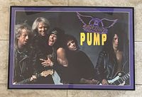 Full view of the framed Aerosmith PUMP poster showing the band and logo with dimensions approximately 36 by 24.5 inches.