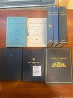 Overall collection showing boxed and bound official Ontario government archival books and reports from early 1900s to mid 1900s including Loyalist Settlements book.
