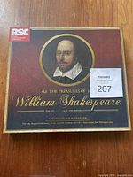 Front cover of The Treasures of William Shakespeare box set showing portrait of William Shakespeare and title.