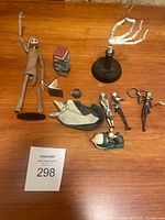 Full view of all items in the lot displayed together on wooden floor