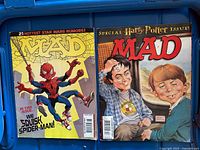Front covers of both MAD magazines: Spider-Man parody and Special Harry Potter issue