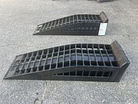 Side view of both ProRamp plastic car ramps showing profile and grid structure