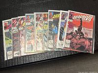 All nine bagged Daredevil comics fanned out showing issue numbers