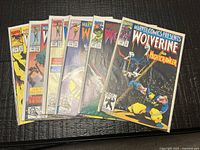 Front view of six Marvel Comics Presents Wolverine issues fanned out