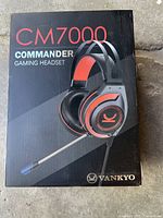 Front of sealed box showing model CM7000 and headset image