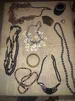 All jewelry pieces laid out together