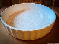 Extra Large Deep Dish Pie Plate with speckled finish, fluted sides shown in photo