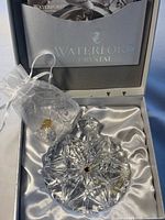 Full set in box showing ornament, hook, charm, booklet