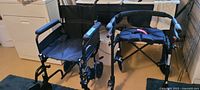 Wheelchair and walker together, showing overall condition and size