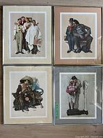 Four framed Norman Rockwell prints arranged together showing overall view of the lot
