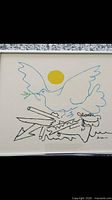 Full view of framed Picasso Peace Dove print