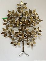 Full frontal view of the metal wall tree art showing size and overall shape.