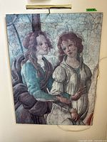 Full view of the print showing two classical figures, with picture light mounted at top