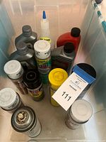 All chemical containers inside tote