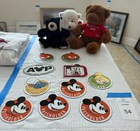 All magnets laid out with three plush bears